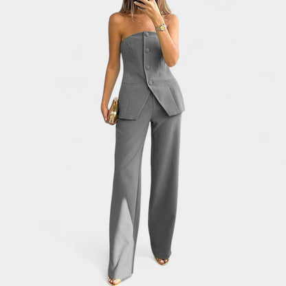 PAULA™ – Conjunto elegante de dos piezas con top estructurado